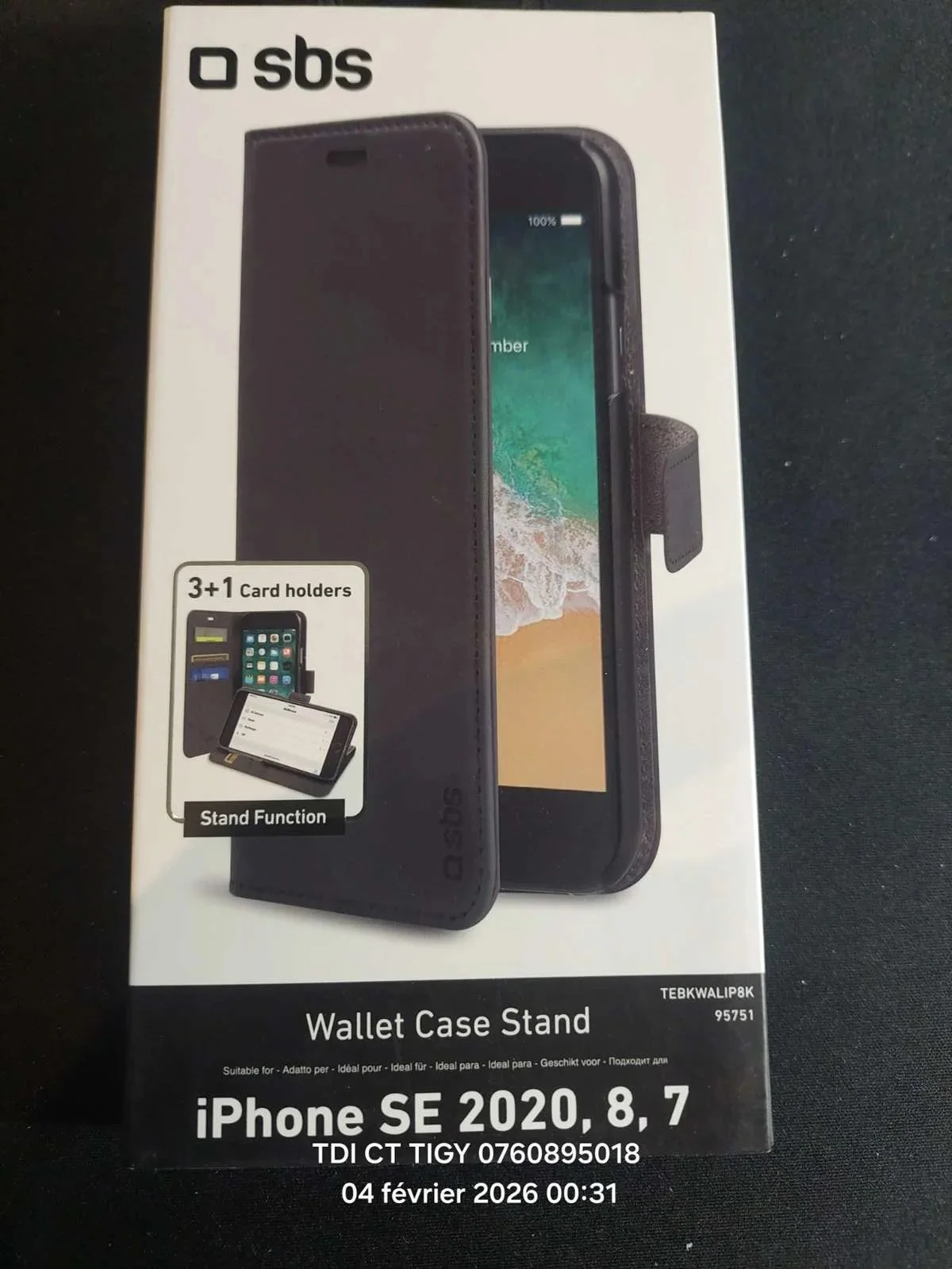 Etui de protection Wallet Smooth pour iPhone SE 2022.SE 2020.8.7 neuf