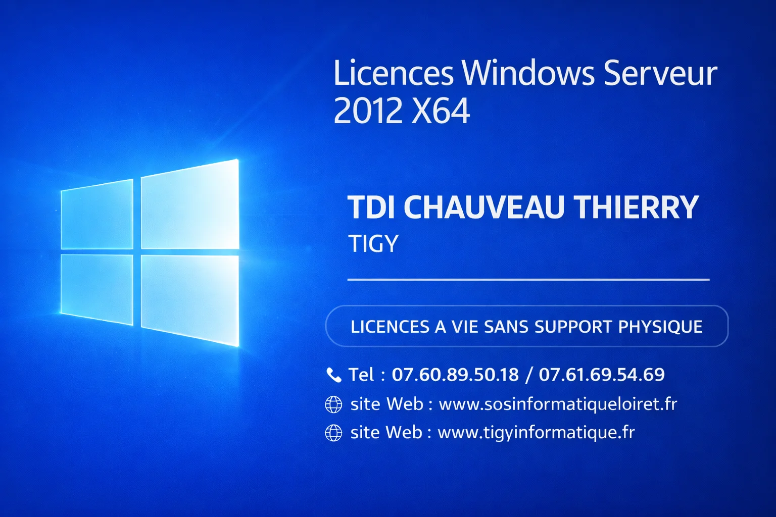Licences Windows Serveur 2012 X64,  licences Neuves sur Clés USB /Téléchargement 