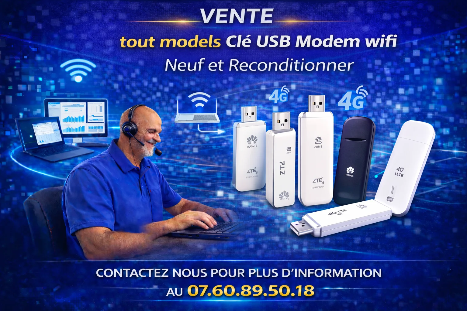 Clé USB Modem 3G / 3G+ ZTE MF190 Noir Occasion