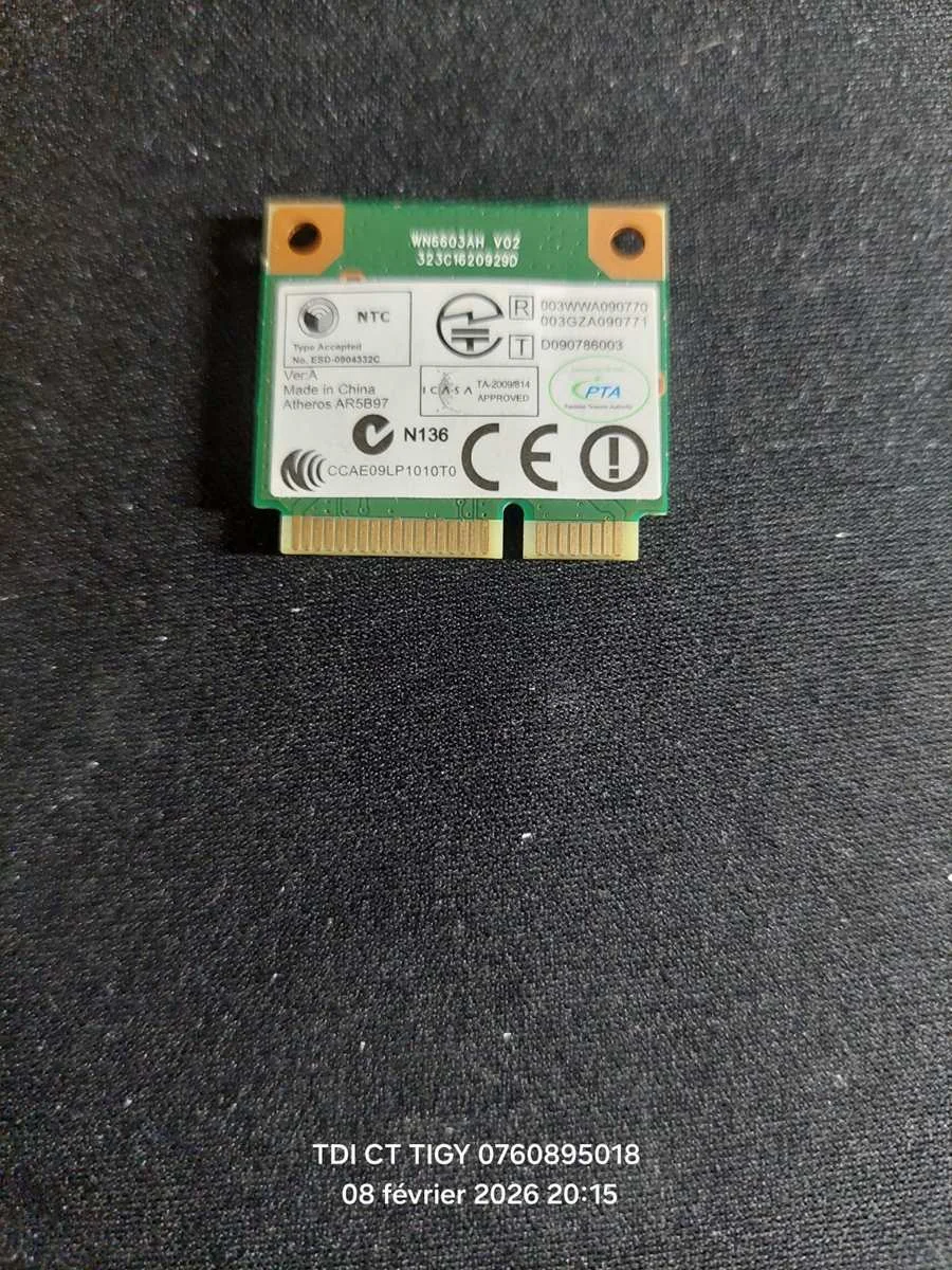 Carte WiFi PCIE AR5B97, Mini Carte WLAN WiFi sans Fil 802.11 B/G/N, Carte Réseau sans Fil 300 Mbps ME, NT, 2000, Vista, Occasion