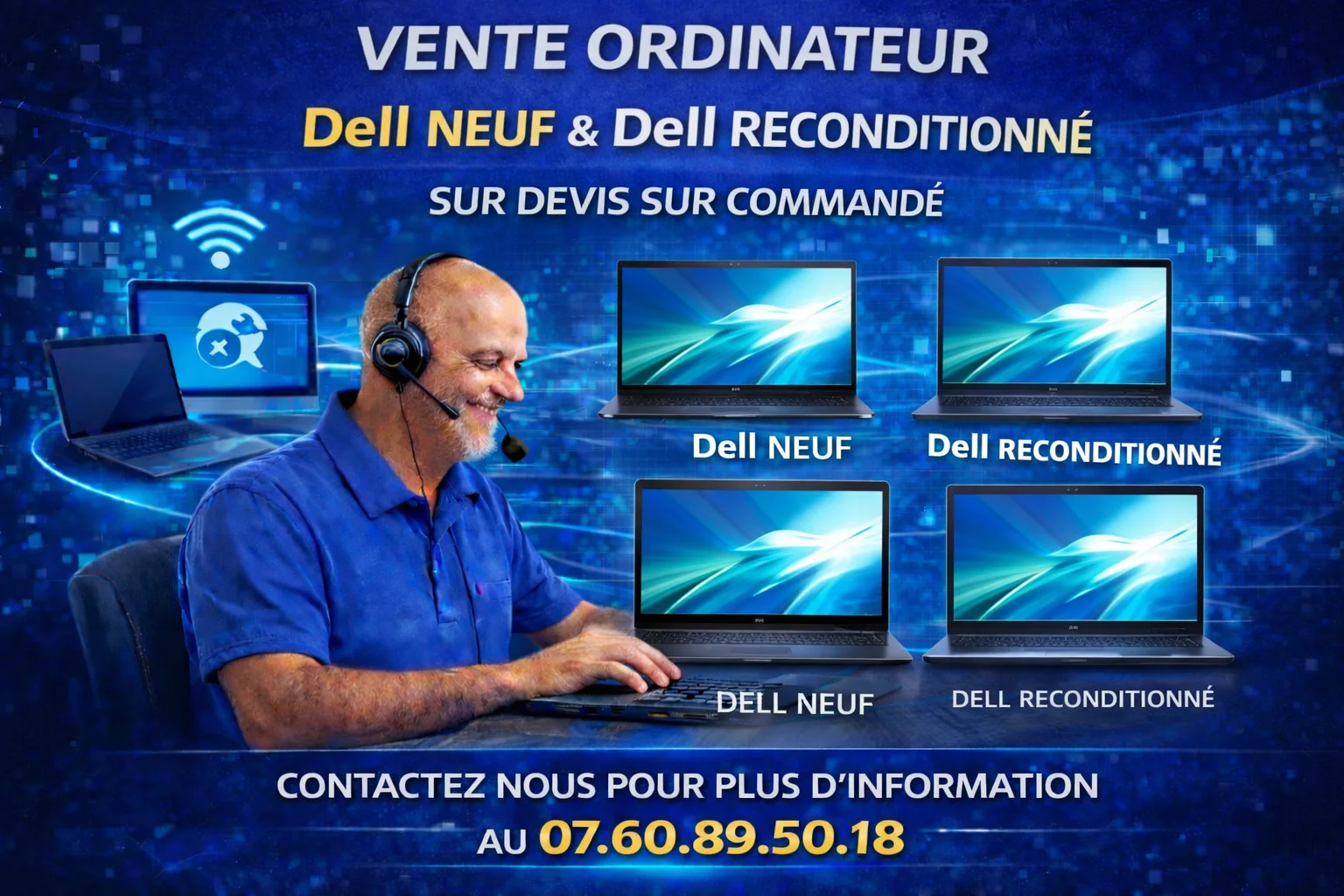 Pc Portables Dell et Dell Pro reconditionnés ou Neuf de qualité - sur devis, contactez nous.