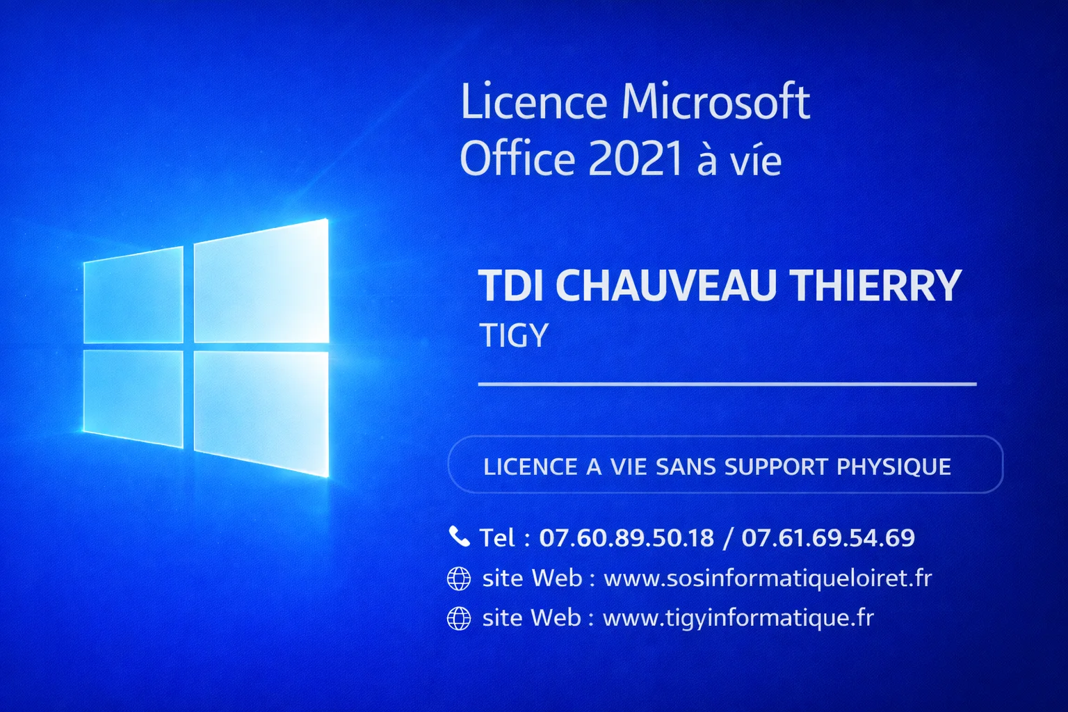 Licence Microsoft Office 2021 à vie sans clés USB