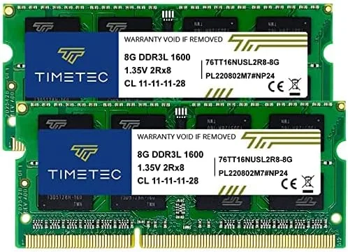Barrettes de Mémoire Time tec Hynix RAM Mémoire 16 Go (2 X 8) DDR3L-1600